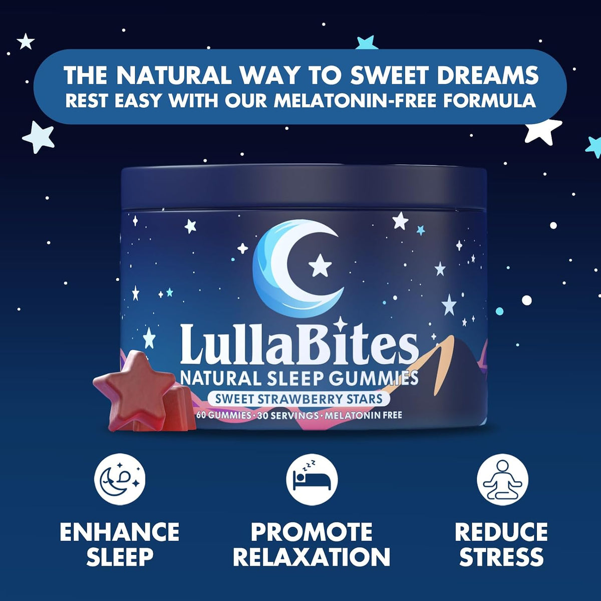 LullaBites Gummies 60 Count | Natural Bedtime Gummy Supplement Stylish Shop
