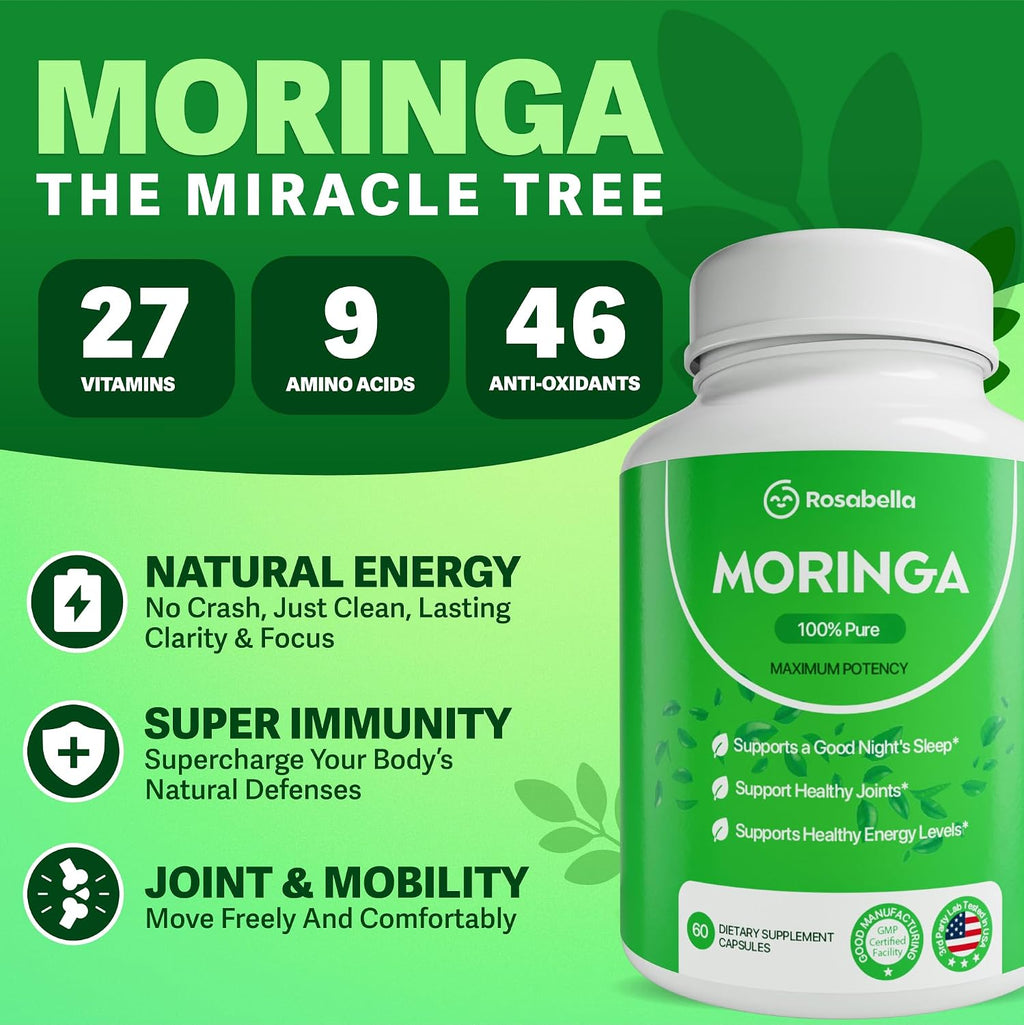 Moringa Capsules 60 Count | Pure Moringa Powder Supplement Stylish Shop