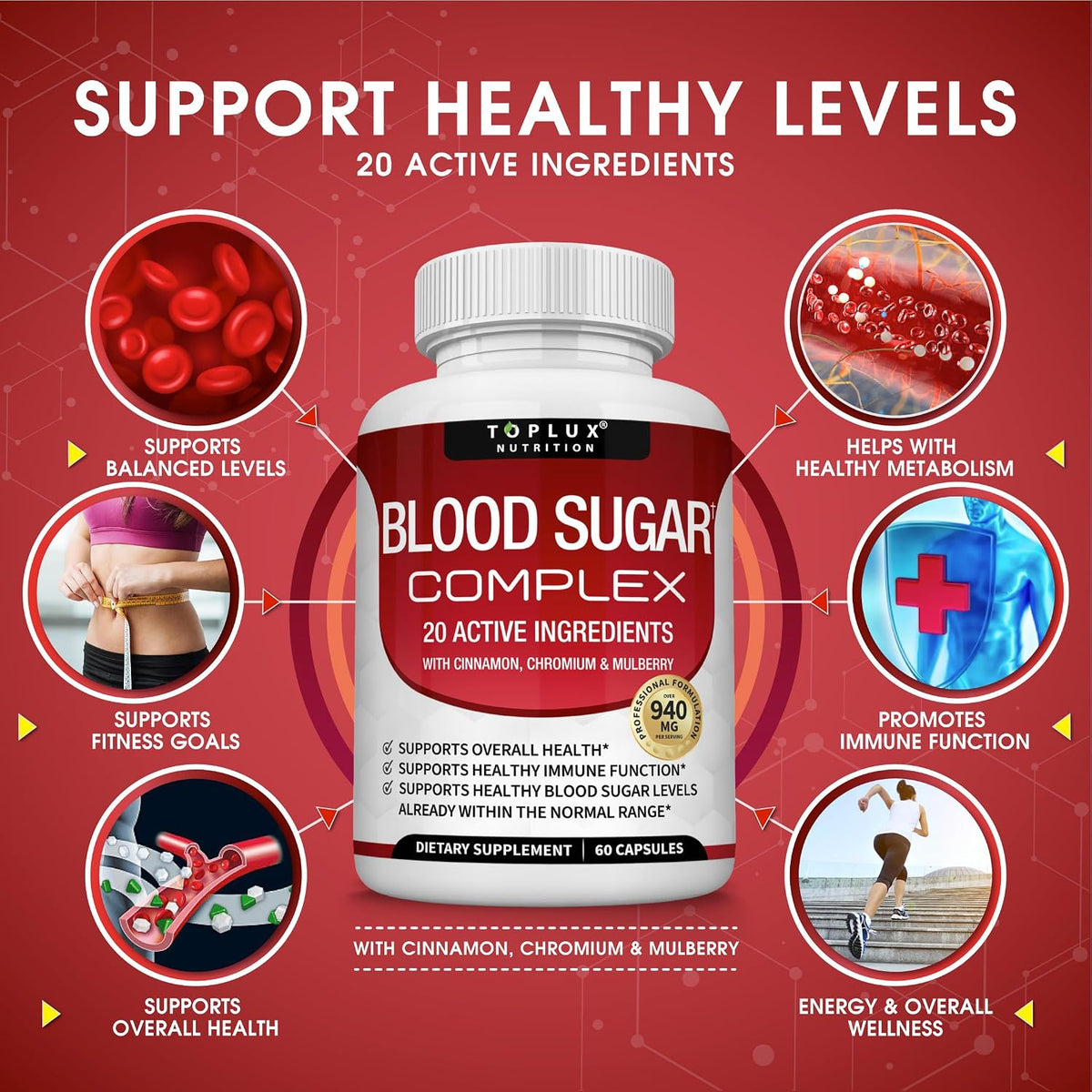 Blood Sugar Complex Supplement 60 Capsules | Daily Capsules Stylish Shop