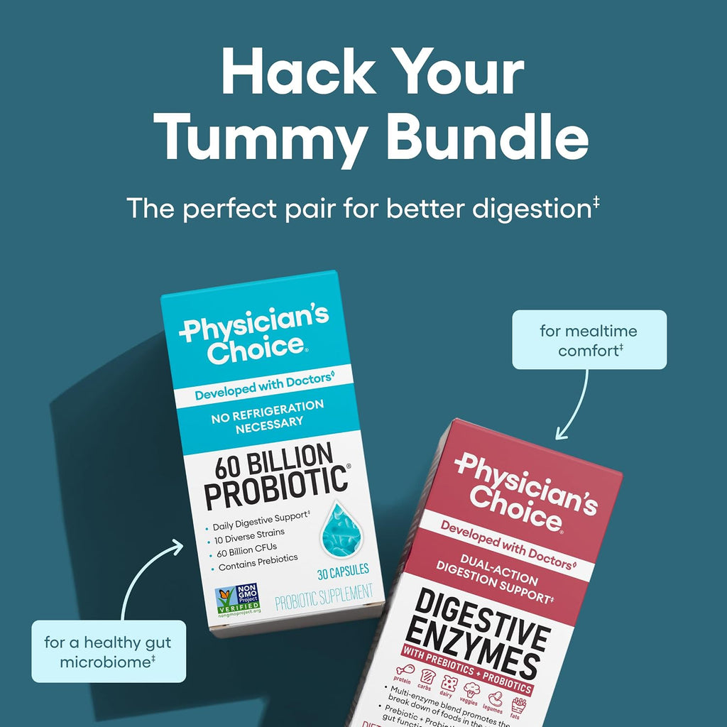 Probiotics & Digestive Enzymes Bundle | 60 Billion CFU 30ct + 16 Enzyme 60ct Stylish Shop