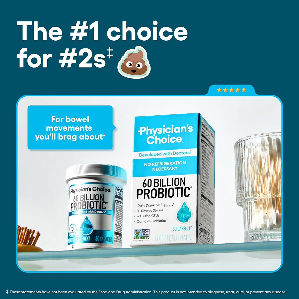 Physician's Choice Probiotics 60 Billion CFU | 10 Strains with Prebiotics, 30 Capsules Stylish Shop
