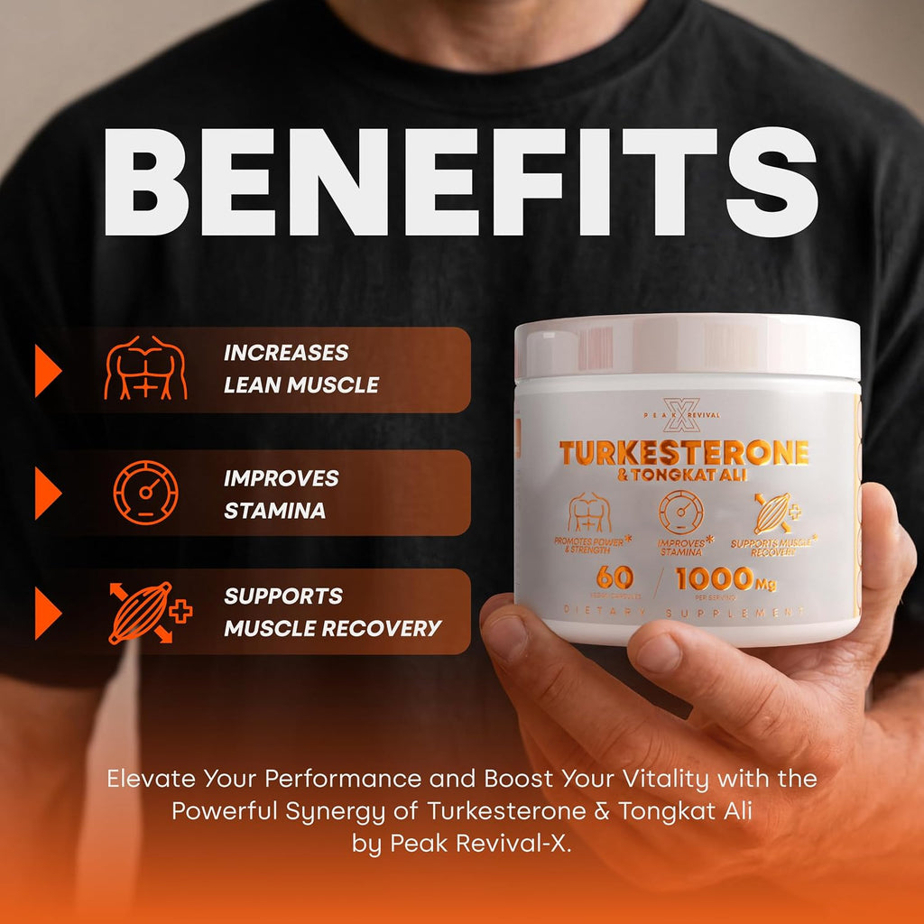 Turkesterone & Tongkat Ali Capsules 60 Count | 500mg + 250mg Blend Stylish Shop