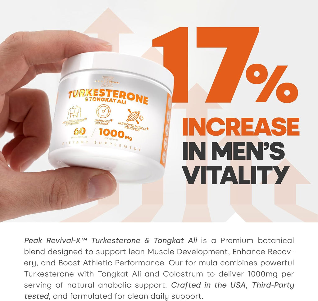 Turkesterone & Tongkat Ali Capsules 60 Count | 500mg + 250mg Blend Stylish Shop