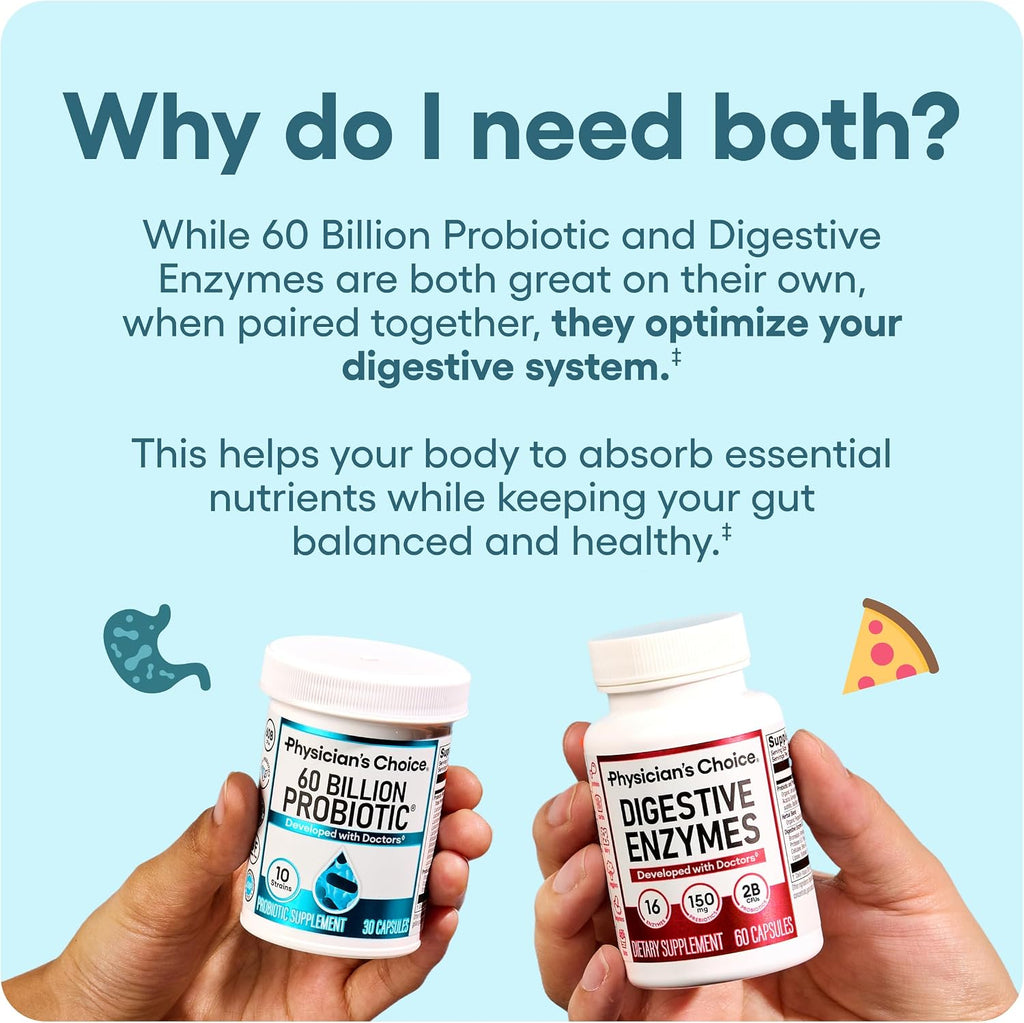 Probiotics & Digestive Enzymes Bundle | 60 Billion CFU 30ct + 16 Enzyme 60ct Stylish Shop