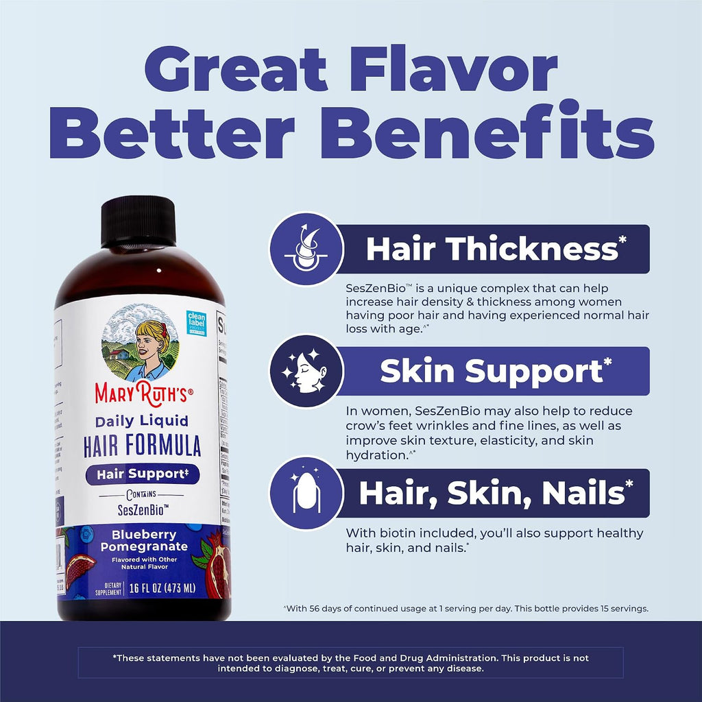 MaryRuth's Liquid Hair Formula 6 fl oz | Daily Liquid Supplement Stylish Shop