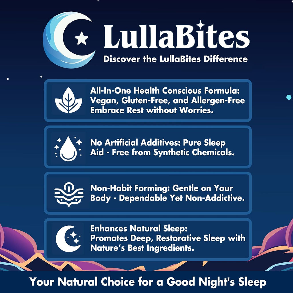 LullaBites Gummies 60 Count | Natural Bedtime Gummy Supplement Stylish Shop