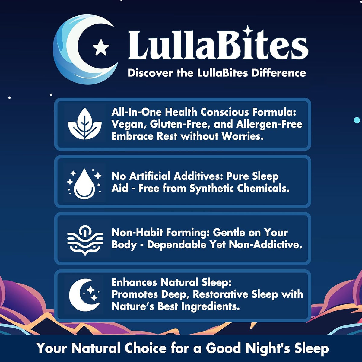LullaBites Gummies 60 Count | Natural Bedtime Gummy Supplement Stylish Shop