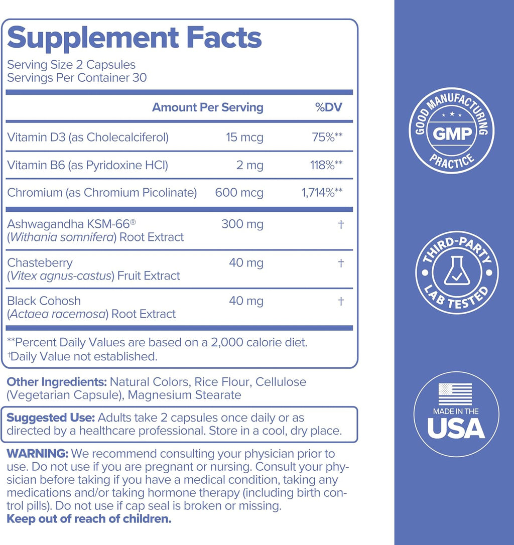 O Positiv MENO Women's Supplement 60 Capsules | Hormone-Free Daily Capsules
