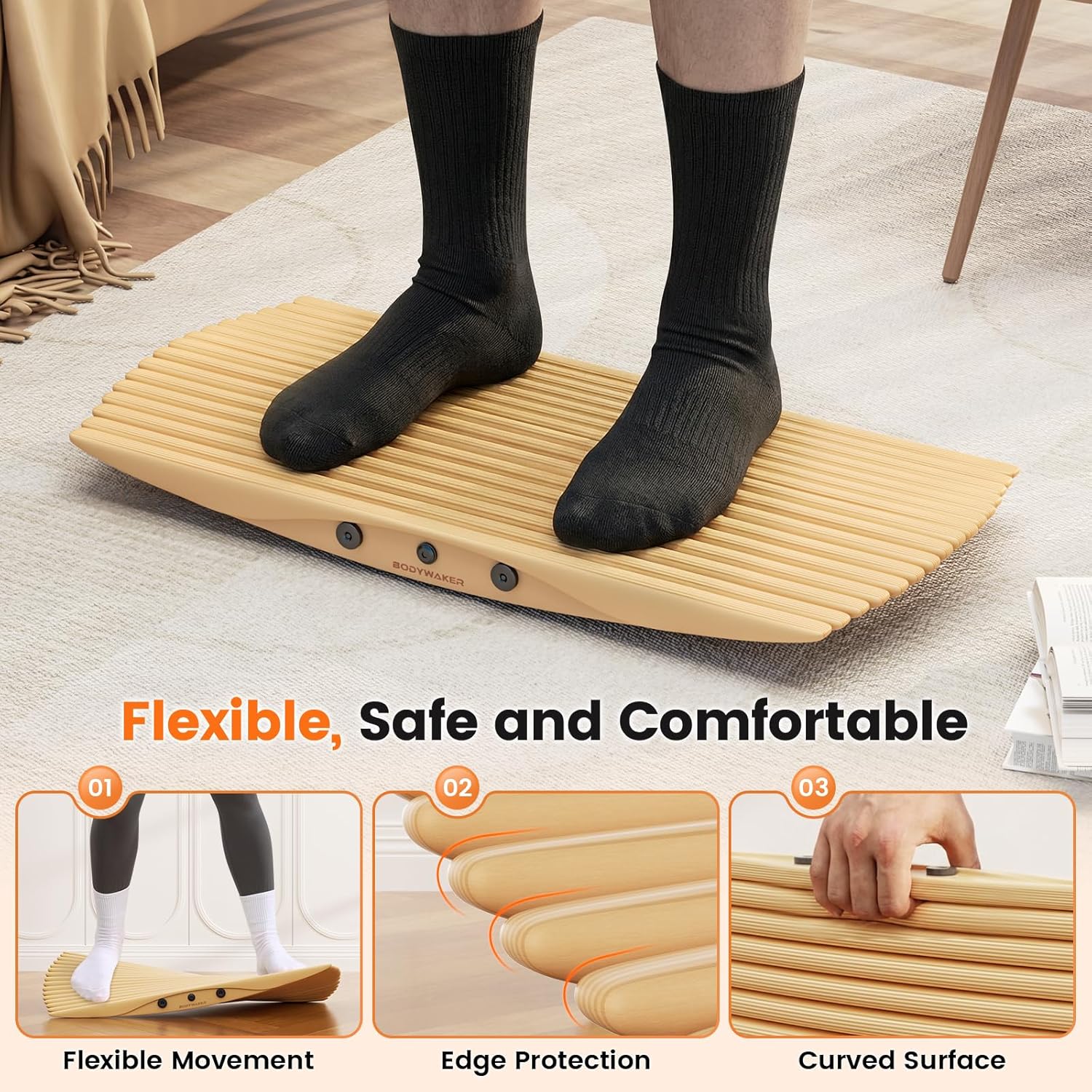 360° Wobble Balance Board – Anti-Fatigue Rocker Board for Standing Desk & Core