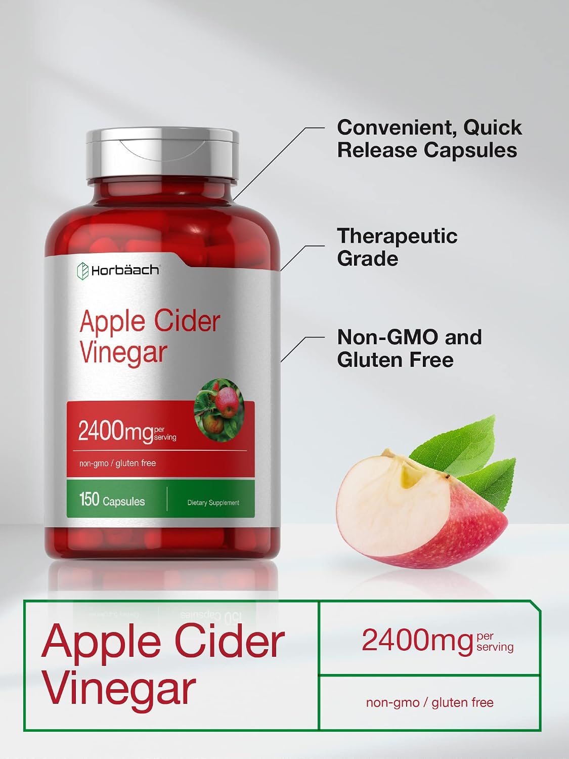 Apple Cider Vinegar Capsules 150 Count | 2400mg ACV Supplement Stylish Shop