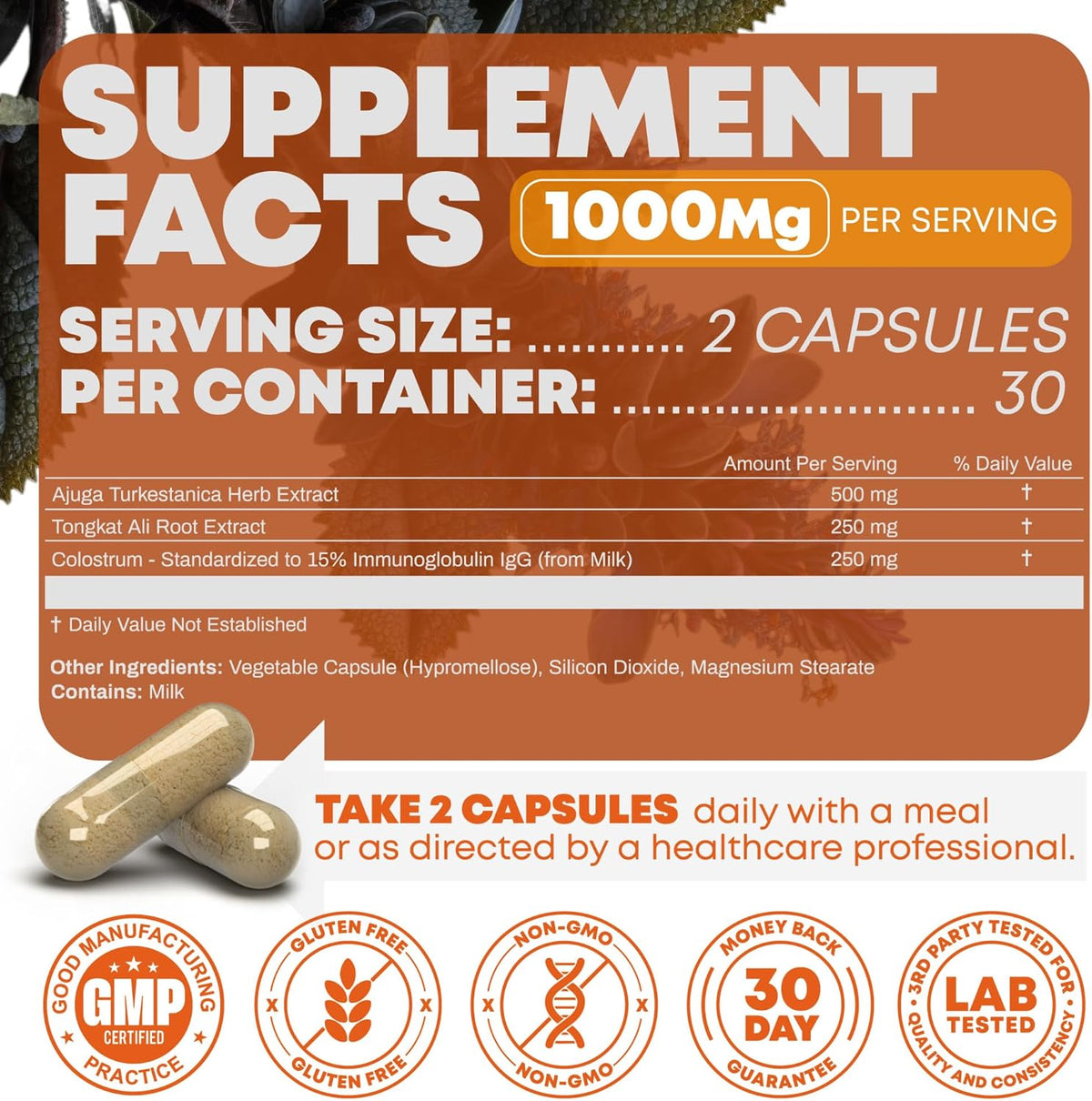 Turkesterone & Tongkat Ali Capsules 60 Count | 500mg + 250mg Blend Stylish Shop