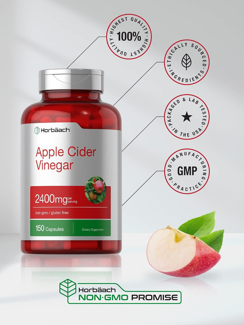 Apple Cider Vinegar Capsules 150 Count | 2400mg ACV Supplement Stylish Shop