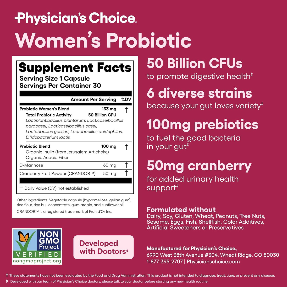 Women's Probiotics 50 Billion CFU | 30 Capsules Daily Probiotic Supplement Stylish Shop