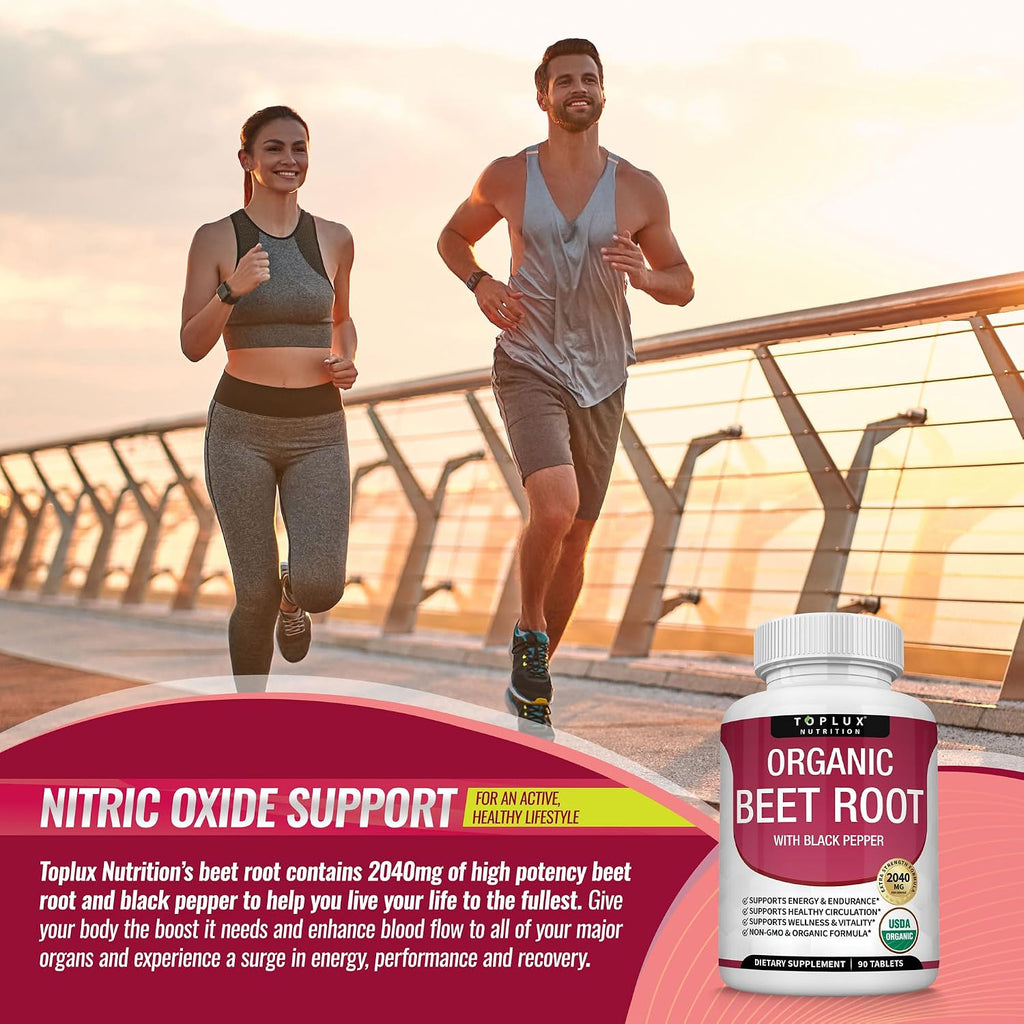 Organic Beet Root Tablets 90 Count | 2040mg Beetroot Supplement Stylish Shop