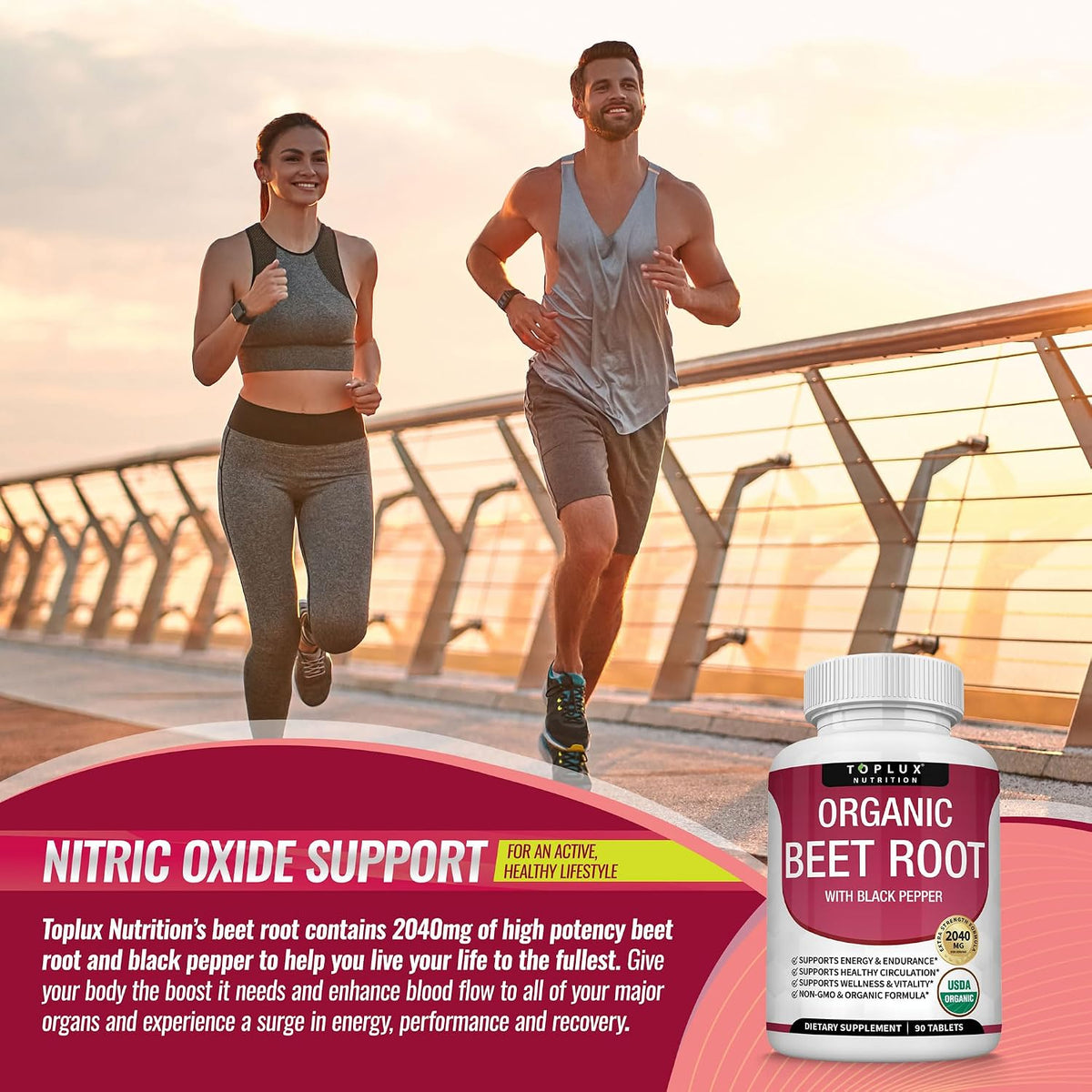 Organic Beet Root Tablets 90 Count | 2040mg Beetroot Supplement Stylish Shop