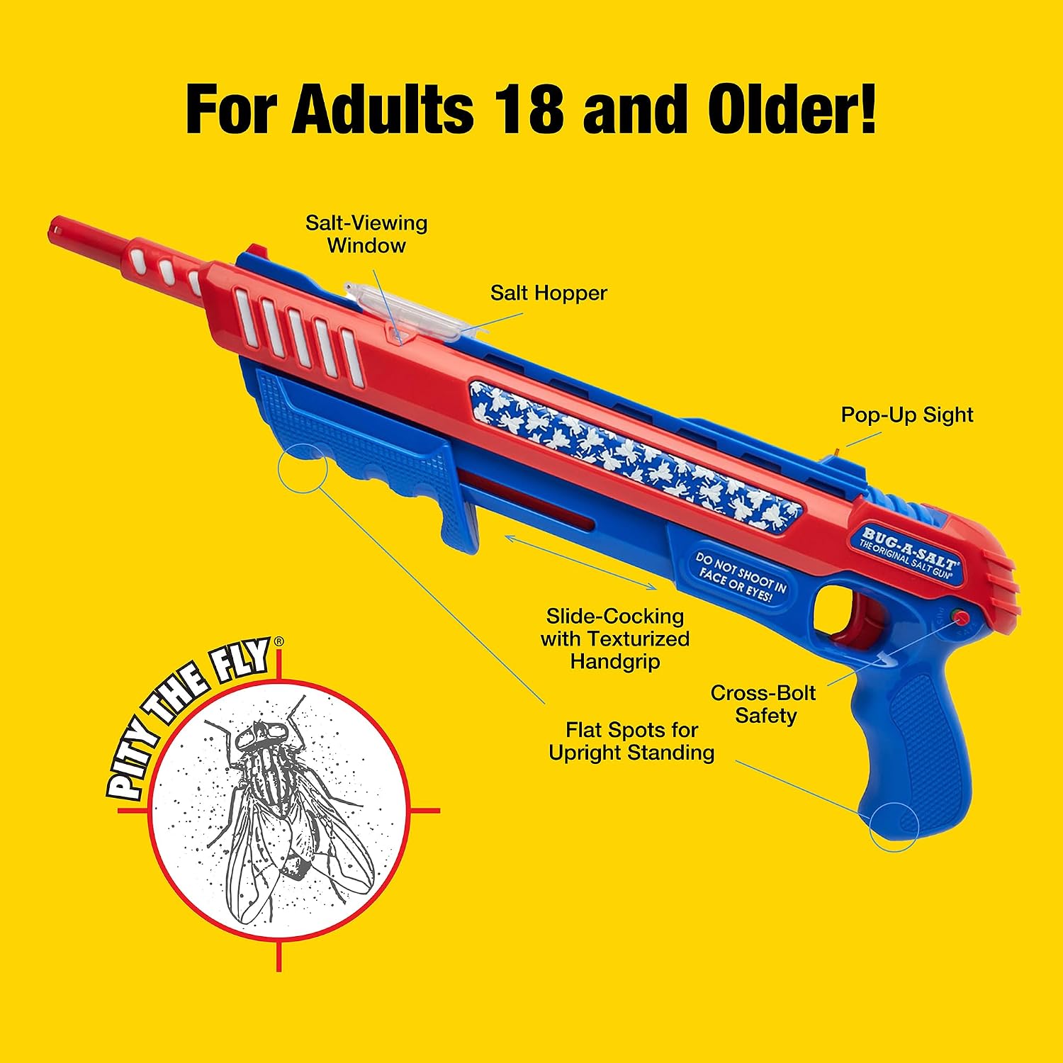 BUG-A-SALT Salt War Freedom 3.0 – Salt Fly Swatter Gun with Cross-Bolt Safety