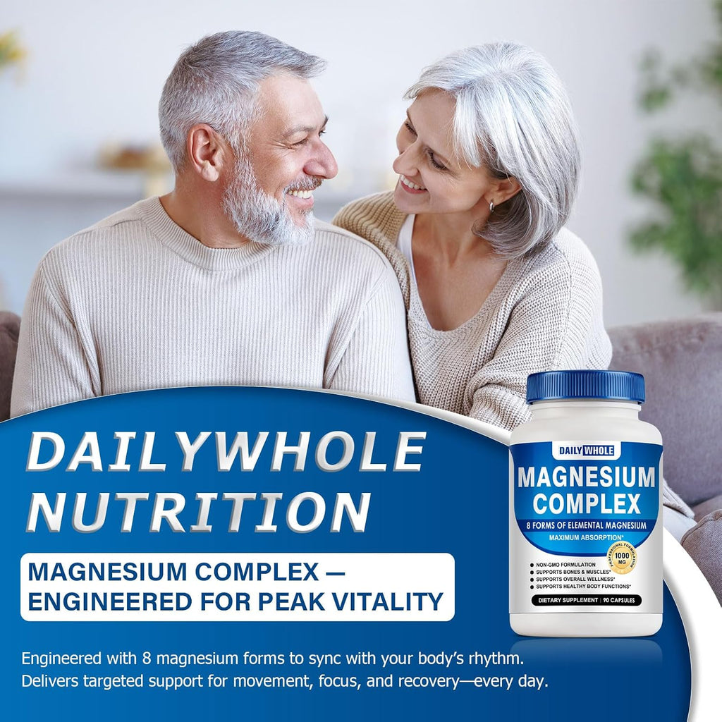 Magnesium Complex Supplement 90 Capsules | 8 Forms, 1000mg Daily Stylish Shop