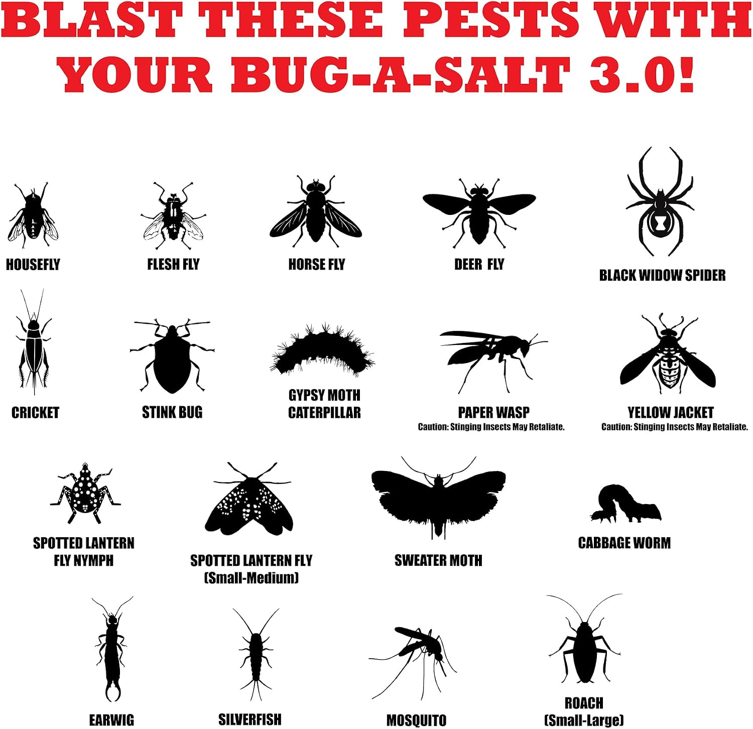 BUG-A-SALT Salt War Freedom 3.0 – Salt Fly Swatter Gun with Cross-Bolt Safety