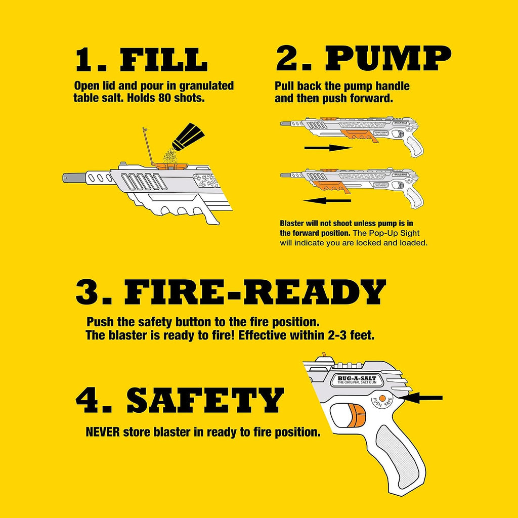 BUG-A-SALT Salt War Freedom 3.0 – Salt Fly Swatter Gun with Cross-Bolt Safety