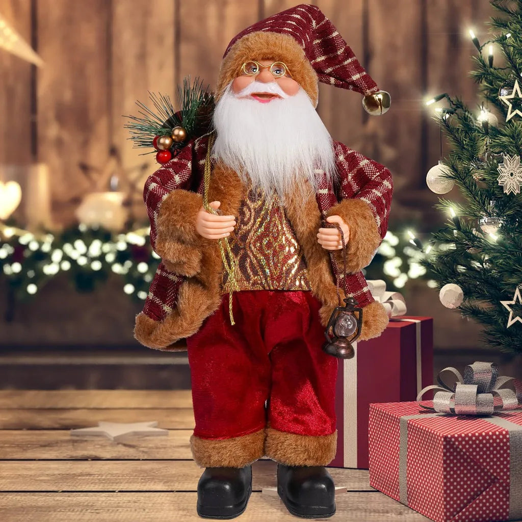 Plush Santa Claus Doll Christmas Decoration – Soft Fabric Santa Figurine for Home & Shop Display Stylish Shop
